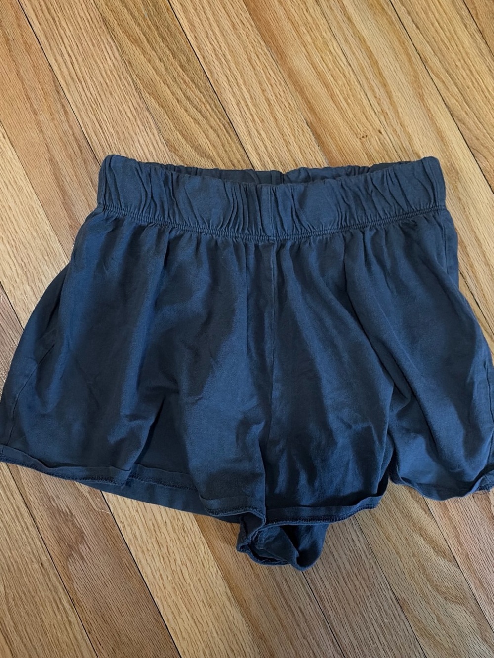 Women's Dark Grey Elastic-Waist Casual Shorts